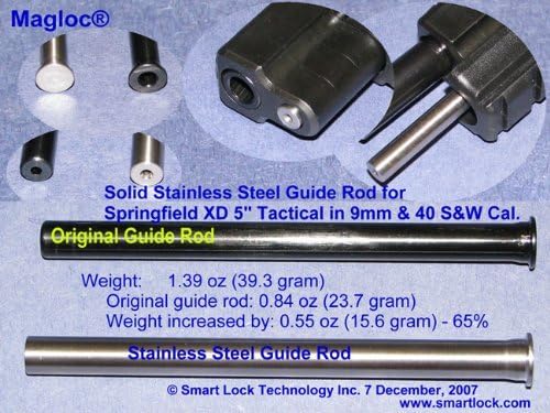 Magloc Stainless Steel Guide Rod for Springfield XD 5" Tactical pistols in 9mm; 40 S&amp;W cal. (Does not fit XDm &amp; XD45cal)