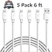 iPhone Charger, Everdigi Lightning Cable 5Pack 6FT iPhone Charging Cable Cord Compatible with iPhone X 8 8Plus 7 7Plus 6s 6sPlus 6 6Plus SE 5 5s 5c iPad iPod & More (white)