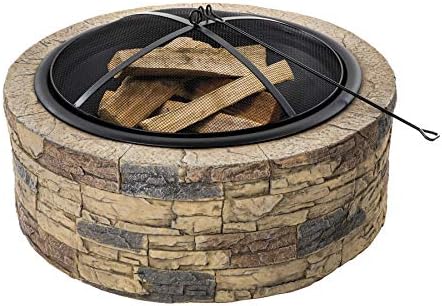 Amazon Com Pinspiration Wood Burning Fireplace Patio Deck