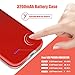 A-TION Battery Case 3200mAh Slim Portable Extend Charger Case, Supports Wired Headset/Bluetooth Earphone/Lightning Cable Rechargeable Power Bank Charging Case for iPhone X - Red