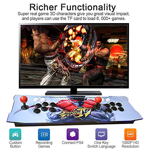 ElementDigital Arcade Game Console 1080P 3D & 2D Games 2350 in 1 Pandora's Box 2 Players Arcade Machine with Arcade Joystick Support Expand 6000+ Games