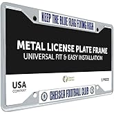 Desert Cactus Chelsea FC London Blue Lions Car Accessories Football Soccer Metal License Plate Frame and Tag Holder for Front or Rear of Vehicle (Frame - Design D)