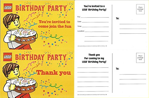 Lego Birthday Party Invitations - Pack of 10 Invitations