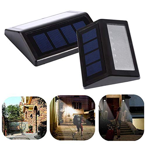 Solar Step Lights Outdoor - Amei 6 LED Solar Deck Lights, Solar Garden Lights, Solar Outdoor Lights Wall Mount, Waterproof Security Lamps for Decks Stairs Patio Pathway Fence (Warm White) (8 Pack)