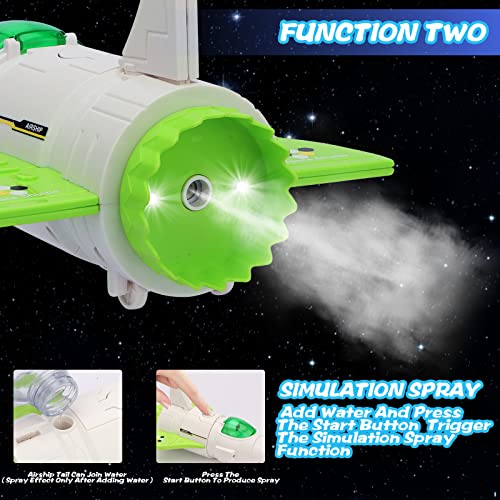 Space Shuttle Astronaut Toys with Simulation Spray & Theme Projection& Sound & 3 Astronaut Figure & Space Exploration Vehicle, Space Toys for Kids 3-5-8 Fun Space Toys for Adventure