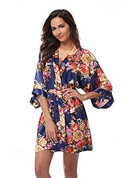 VogueBridal, bata para boda tipo kimono con motivos florales, para mujer