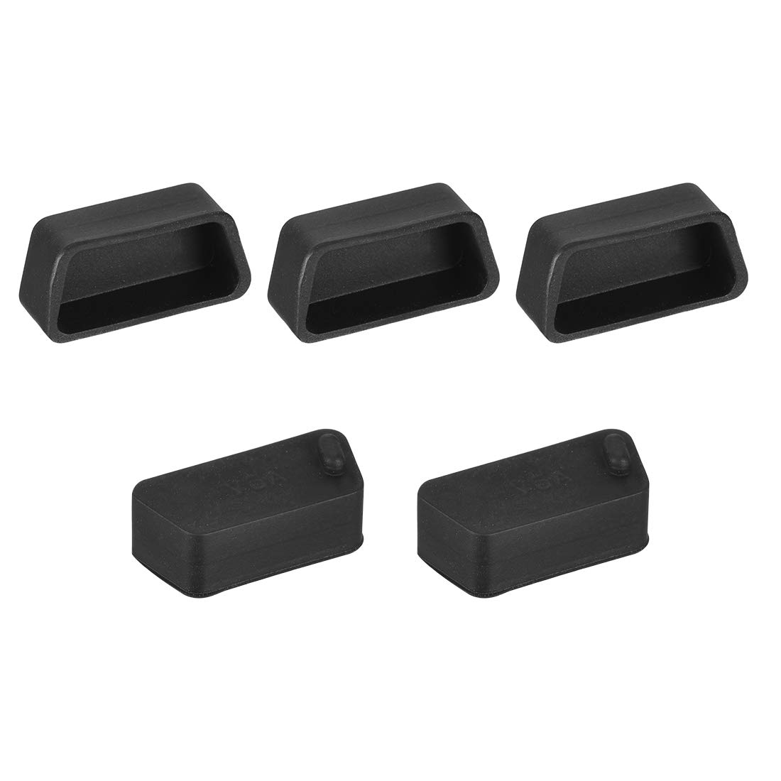 sourcing map 5pcs VGA Port Silicone Protectors Cap Cover Anti Dust for DB9, RS232, 15mmx7mm Black