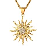 U7 Brand 2017 Big Flower Charm Necklace Rhinestone Crystal 18K Gold Plated Chain & Big Sun Flower Pendant for Women/Men