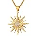 U7 Brand 2017 Big Flower Charm Necklace Rhinestone Crystal 18K Gold Plated Chain & Big Sun Flower Pendant for Women/Men