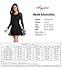 Argstar Women's Scoop Neck Sheer Long Sleeves Floral Lace Dress Black