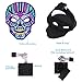 YUNLIGHTS Halloween Mask Light Up Costume Mask Sound Reactive Flashing Mask LED Scary Skull Halloween Mask for Adults and Kids