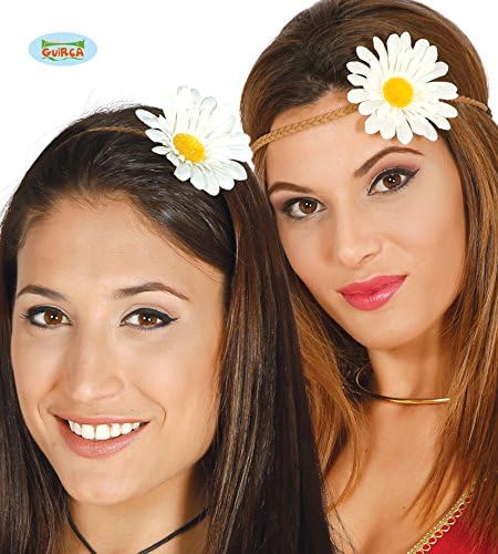 FIESTAS GUIRCA Hippy hippie band with flower, White