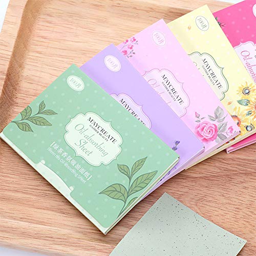 Ocamo Facial Oil Blotting Paper,100 Pcs/box Face Oil Absorbing Paper Fibres Breathable Linen Pulp Blotting Paper