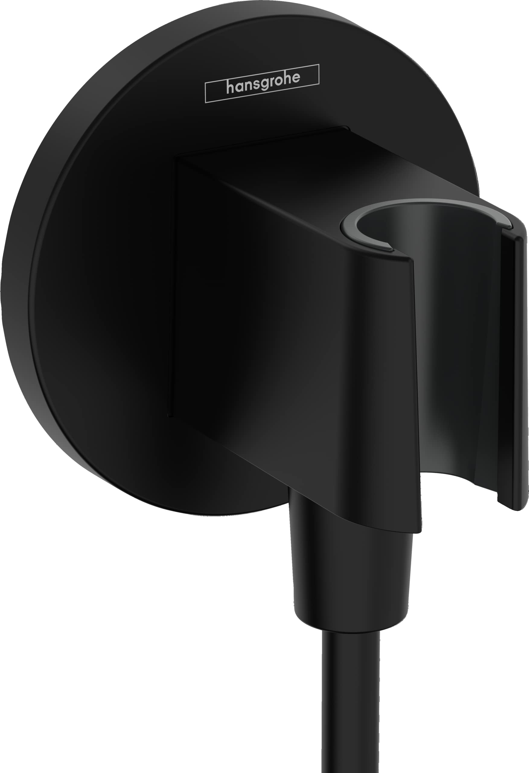 Hansgrohe FixFit S Wall Outlet with Shower Holder, Matt Black, 26888670