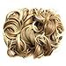 FESHFEN Short Messy Curly Hair Bun Piece Up Do Drawstring Ponytail Hair Extensions Chignon Hair Comb Clip Scrunchy Scrunchie-27T613 Strawberry Blonde & Bleach Blonde Ombre