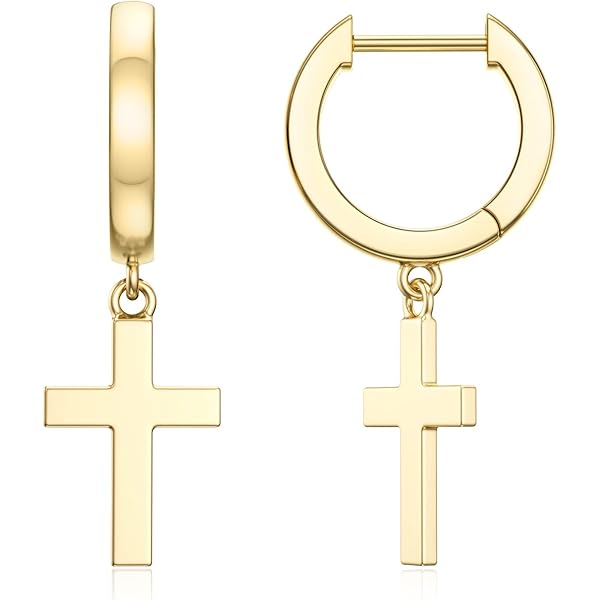Kruis Criss Sterling Zilver Kleine Sleeper Hoop Oorbellen voor