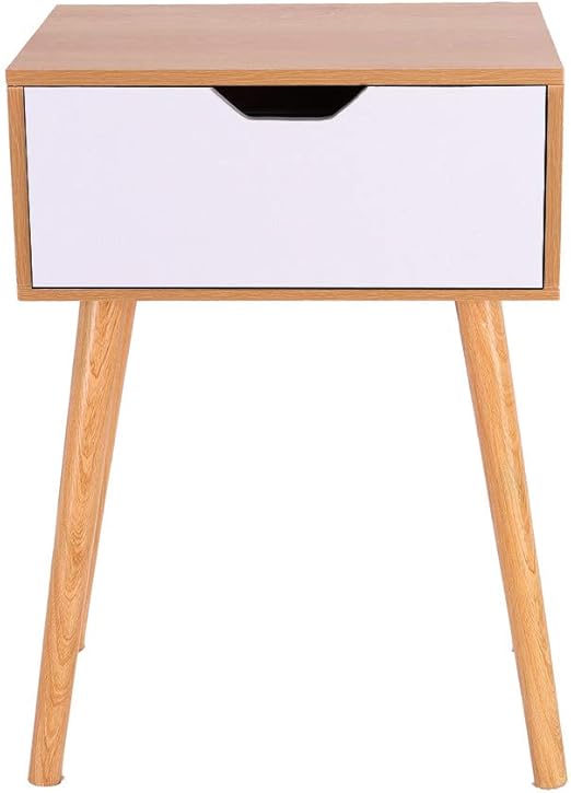 Bedroom Bedside Sofa End Side Locker Double Drawer Nightstand Storage Cabinet