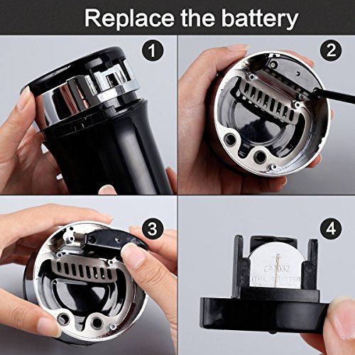 Follicomfy Smokeless Car Ashtray Cup Holder with Compass and LED Light,Black & Silver - Thumbnail 6
