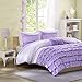 Mi Zone Morgan Cozy Comforter Set - Polka Dots with Ruffle Design, All Season Down Alternative Cozy Bedding with Matching Shams, Decorative Pillow, Purple Twin/Twin XL 3 Piece