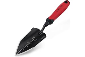 LRLXE Garden Shovel-Heavy Duty Gardening Hand Trowel, Stainless Steel Garden Trowel with Rubberized Handle, Garden Tool for Soil Planting Digging Transplanting(Hand Trowel)