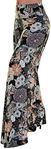 Uptown Apparel Tall and Curvy Women's Boho Print Palazzo Pants - Made in USA (XL, BLACK7)