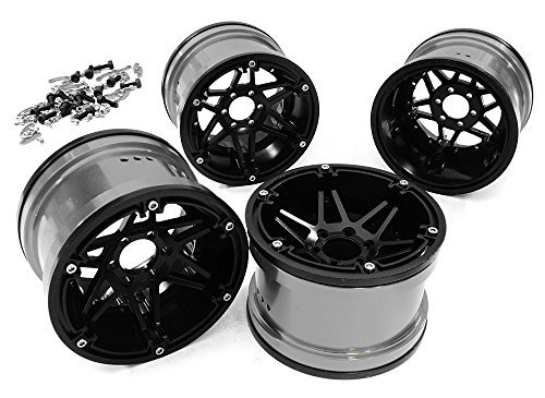 Integy RC Model Hop-ups C26869GREY Billet Machined 6 Spoke 2.2 6-Bolt Type Wheels for 1/10 Scale Rock Crawler