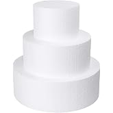 3 Tier Styrofoam Cake Dummies,4/6/8 Inch Fake Cake for Display | 9 Inch Tall Styrofoam Cake Set for Wedding Birthday Display,Decorating Practice, Bakery Showcases and Craft Projects