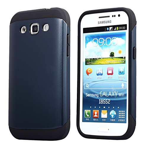 Samsung Galaxy Core I8262 Case, [Not Fit Core 2 G355 and Core Prime G360] AnoKe Armor Dual Layer Bumper Case TPU PC 2 in 1 Hybrid Protective Case for Gt-i8260 I8262 (Armor Metal Slate)