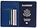 RFID Blocking Leather Passport Holder Cover & Travel Wallet ID Card Case (Darkblue)