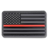 5ive Star Gear US Flag Morale Patch with Red Stripe, Black/Red, One Size