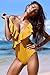 Cupshe Fashion Happy Ending Solid One-Piece Swimsuit Beach Swimwear Bathing Suit (XL),Yellow