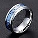 Mingjiahui Sliver and Blue Celtic Dragon Titanium Steel Wedding Band Ring for Mens and Womens 8MM Width Size 7-14