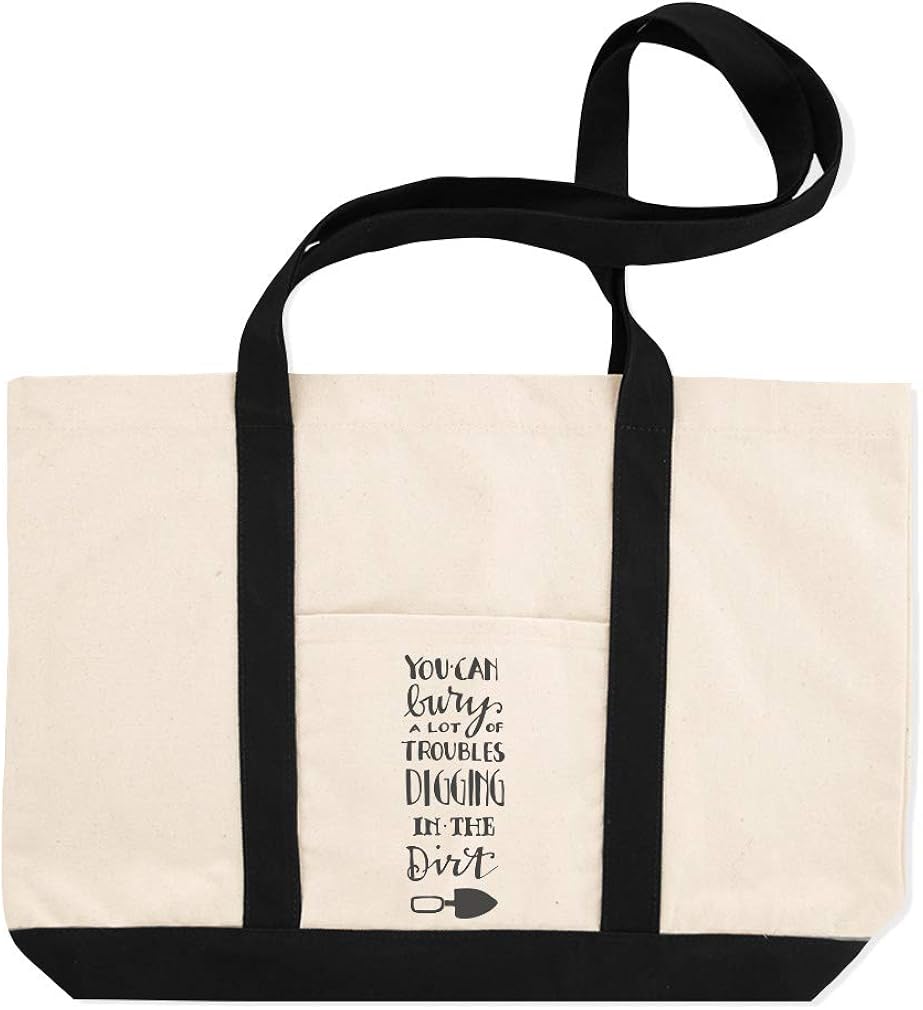 The Dirty Black Bag Amazon.com: Canvas Shopping Tote Bag Can Bury Troubles Digging in The