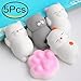 Hicdaw 5 Pcs Mochi Squishy Toys Stress Relief Animal Squishies Mini Cat Squishy Mochi Animals Squeeze Toys Stress Mochi Kawaii Squishies