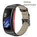 TRUMiRR Gear Fit2 / Fit2 Pro Watchband, Genuine Leather Band Sports Strap Wrist Bracelet for Samsung Gear Fit 2 SM-R360 / Fit 2 Pro SM-R365 Smart watch, Black