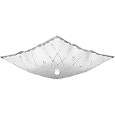 Progress Lighting P4962-30 Square Glass Close-to-Ceiling, 12-Inch Diameter x 5-1/2-Inch Height, Etched White