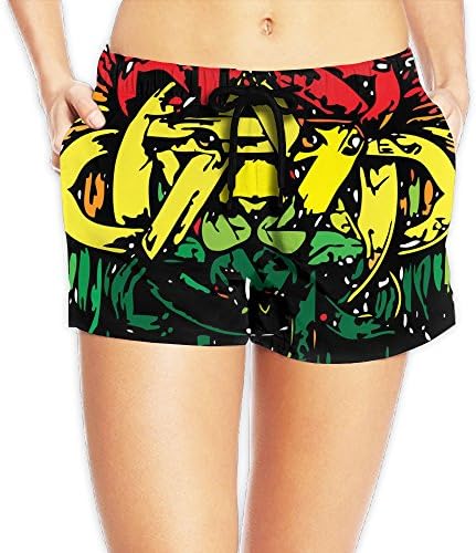 7.05oz Board Shorts Womens's Romantic Rastafari Lion