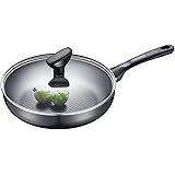 Flat Bottom Skillets Household Frying Pan 10-inch Frying Pan Cooking Pan Kitchen Restaurant Cooking Pot Made of Aluminum Allo