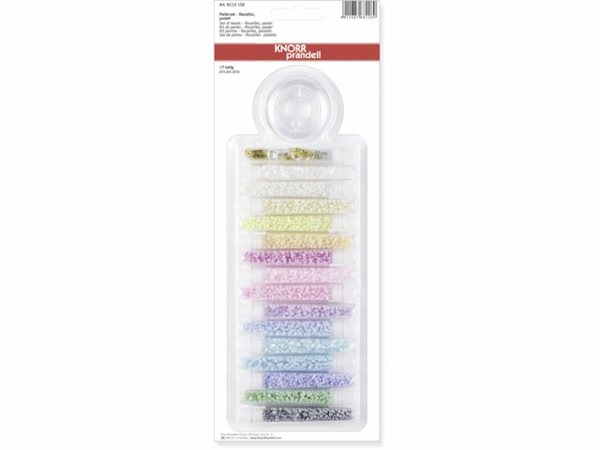 Knorr Prandell 216115102 Rocailles Set Diameter 2.5 mm Round Beads Assorted Pastel Colours
