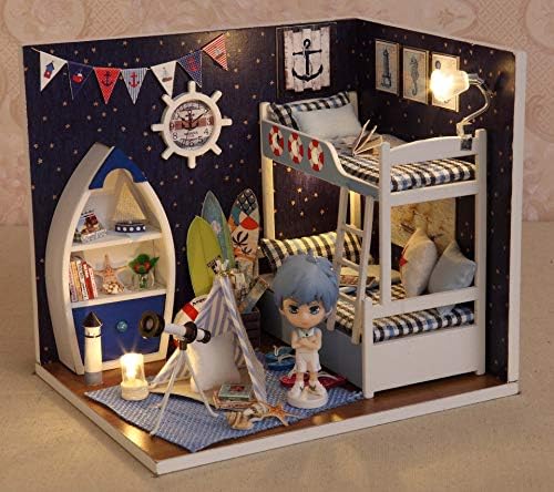 QAZX Diy Doll House Wooden Hand-Assembled Home Decoration Festival, Handmade Cottage With Led Lights And Music Box, Creative Doll House Children'S Toy Gifts
