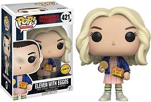 Funko Stranger Things - Eleven in Wig with Eggos Limited Edition Chase Pop! Vinyl Figure Vinyl Figure (Includes Compatible Pop Box Protector Case)