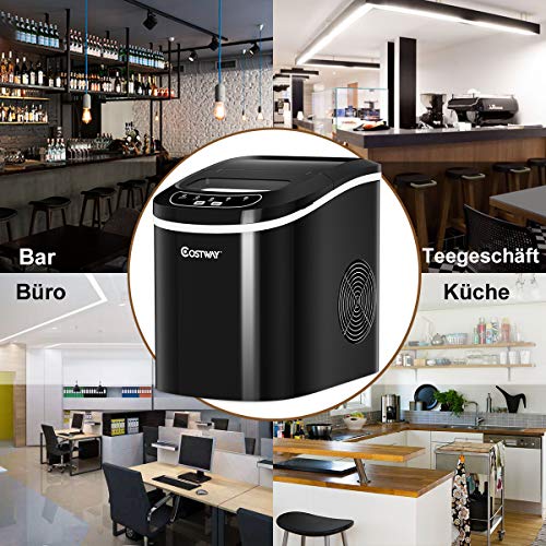 COSTWAY Eiswürfelmaschine 12KG/24H, Ice Maker 9 Eiswürfel in 6-13min, Eismaschine 2,2L Wassertank, Eiswürfelbereiter 2… – Bild 3