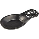 JOGREFUL Cast Iron Spoon Rest, Kitchen Utensil Rest Classic Black | Spoon Holder for Cooking/Stove Top/Kitchen Counter, Heat-Resistant Rest for Spoons/Ladles/Tongs, Housewarming Decor