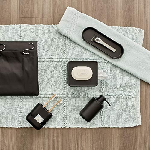 iDesign Cade 4-Piece Bathroom Accessory Set, Matte Black