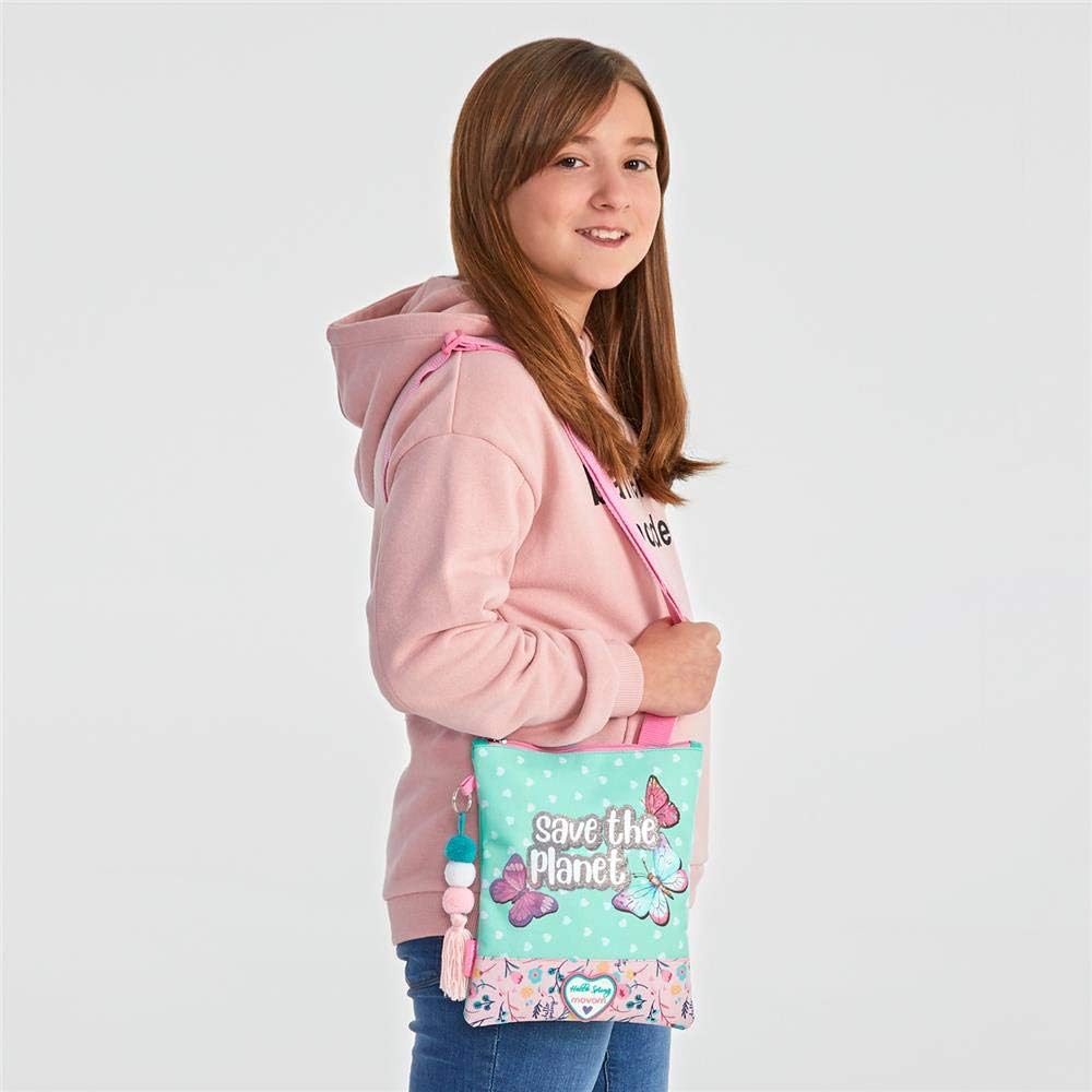 Movom Save the Planet Flat Shoulder bag Multicoloured 20x24 cm Recycled Polyester, Multicolor, 20x24 cms - Image 3