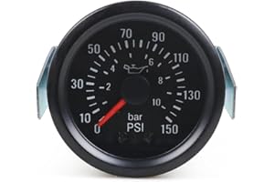 2" 52mm 0-10 Bar/0-150PSI Oil Press Gauge Mechanical Oil Pressure Gauge 12V Yellow Light Car Meter with Sensor NPT1/8