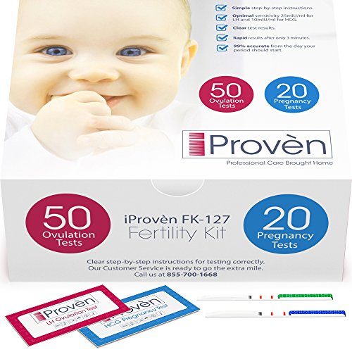 UPC 646437774642, Ovulation Test Strips and Pregnancy Test Kit - 50 LH and 20 HCG - OPK Ovulation Predictor Kit iProven FK-127