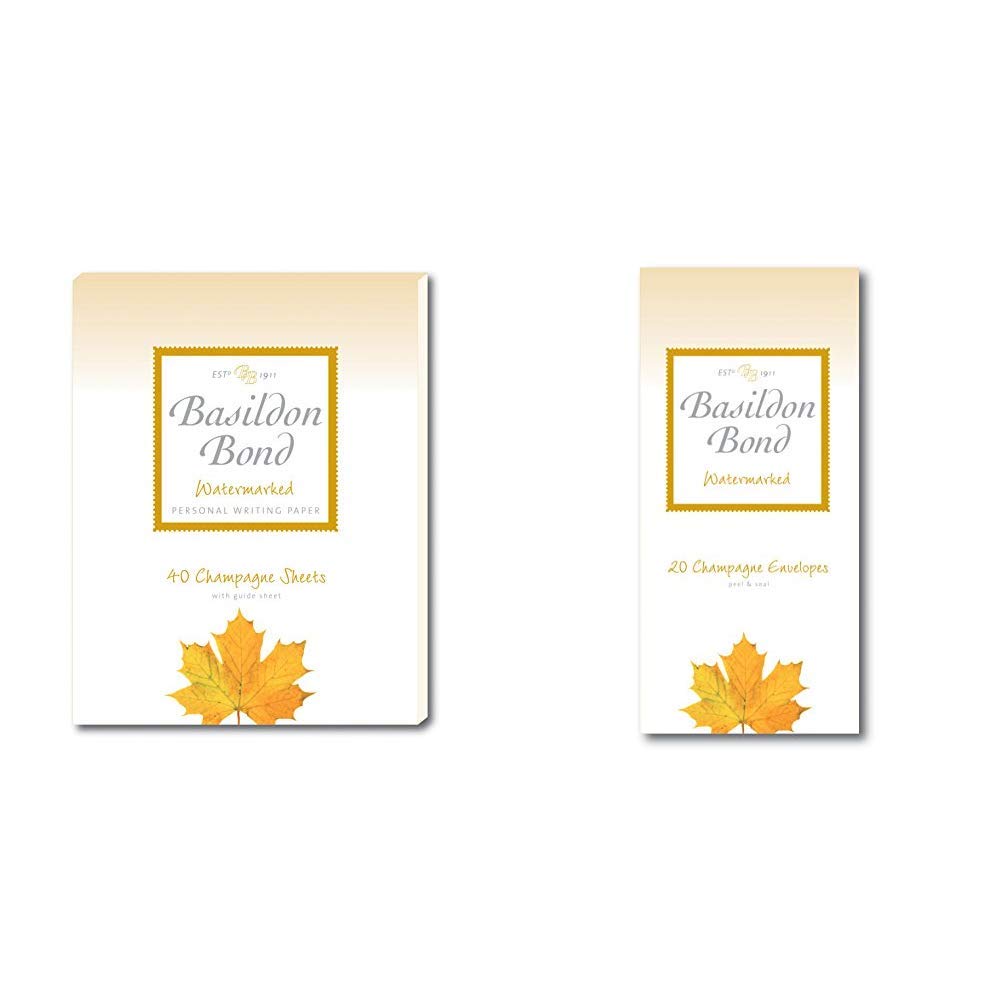 Basildon Bond 178 x 229 mm Champagne Writing Pad with 40 Sheets and Envelopes