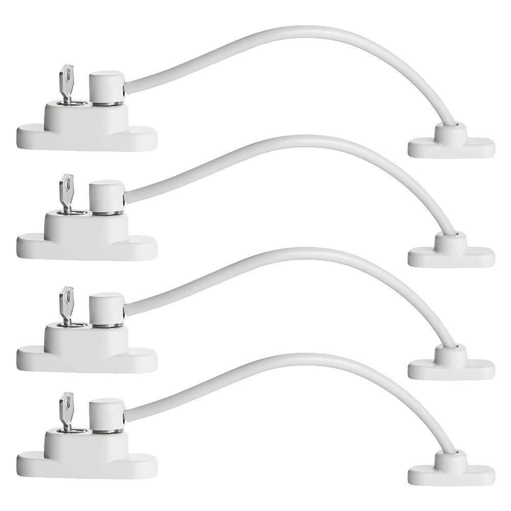 4pcs Window Restrictor Locks for Upvc Security Baby and Child Safety White Window and Door Restrictor