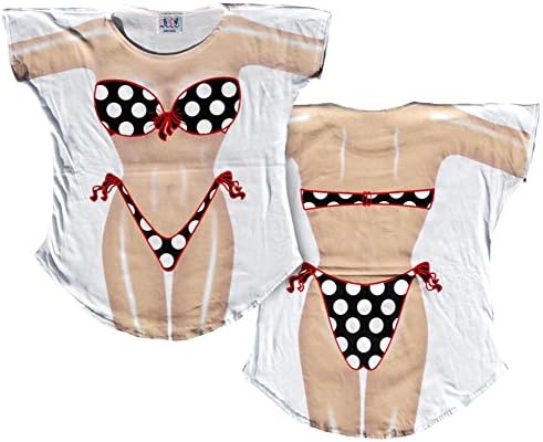 B&amp;W Polka Dot Fantasy Swimsuit Coverup T-Shirt